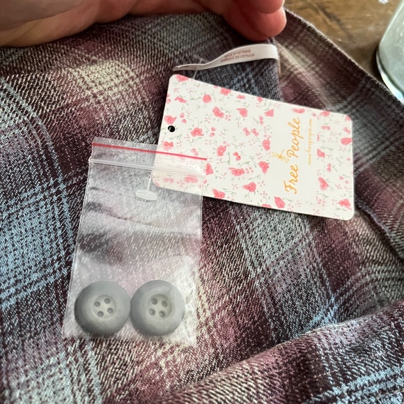 NWT Free People Before I Let Go Plaid Romper Moonstone Combo Blue Purple Boho Me - Picture 6 of 6